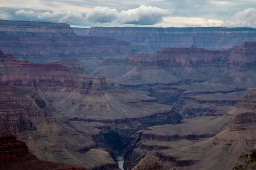 Erosion has produced numerous abstract shapes and lines at the bottom of  the Grand Canyon at Grand Canyon National Park, Arizona