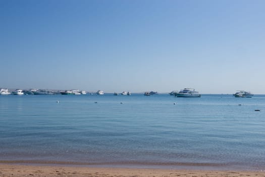 Beach Relaxation at the Red Sea. Fairy-tale Moments of a Sunny Day. The concept of tourism and sea travel.