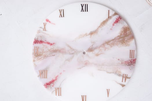 Handmade interior clocks made of epoxy resin. An interior item