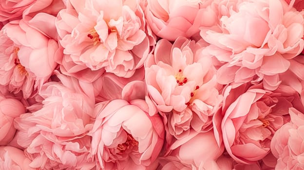 A close up of pink flower petals. Concept of beauty and delicacy, as the petals are small and scattered throughout the frame. The pink color of the petals adds a touch of romance