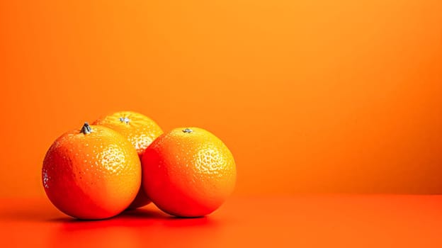 A single orange sits on a table with a wet surface. The orange is the main focus of the image, and the wet surface adds a sense of freshness and vitality to the scene