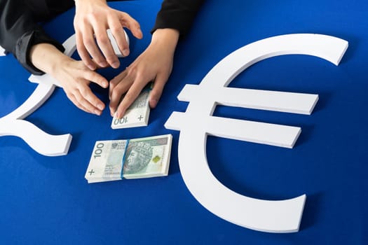 Many hands reach for banknotes handed out by government institutions to individuals and companies affected by the crisis due to the coronavirus.