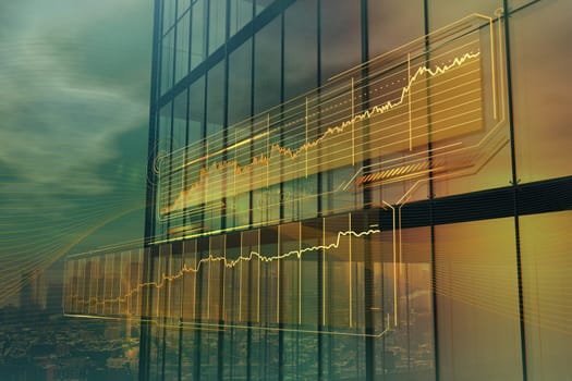 Candle diagrams business in gold. Finance Charts.