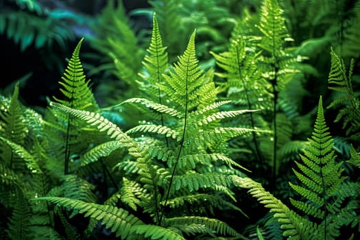 A lush, tropical jungle with a bright sun shining through the trees. The sunlight creates a warm, inviting atmosphere and highlights the vibrant green foliage. The scene is full of life and energy