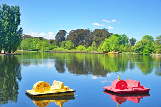 boating Natural lake with sunny day