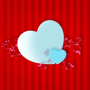 Graphic, creative or hearts for symbol of love for support, emotional connection isolated in studio. Red background, art or illustration of poster, wallpaper or banner for care, design or romance.