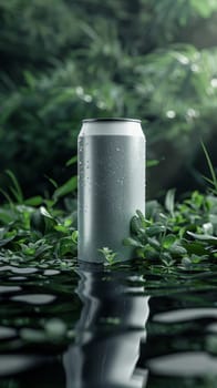 Mockup aluminium can product. Beverage product with copy space.