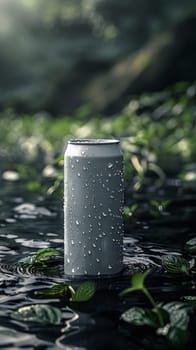 Mockup aluminium can product. Beverage product with copy space.