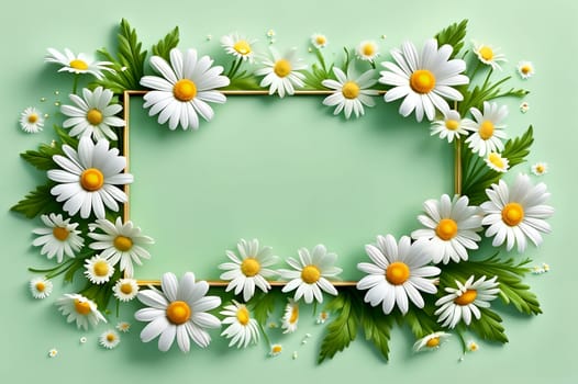 beautiful abstract background with bright daisy flowers. AI generated image.
