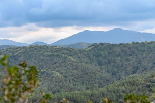 Troodos mountains in Cyprus, close to Mount Olympus, popular for area for tourists, hikes,