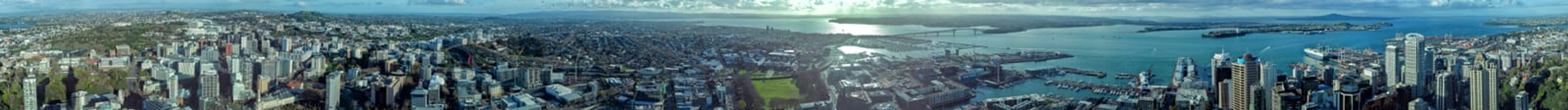Auckland New Zealand aerial view panorama huge 360 degrees landscape