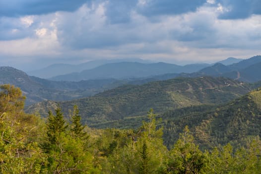 Panoramic top view of Troodos mountains range, Cyprus 6