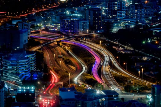 Auckland Night view aerial panorama landscape