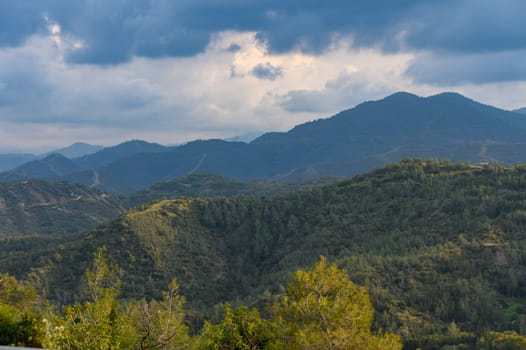 Panoramic top view of Troodos mountains range, Cyprus 8