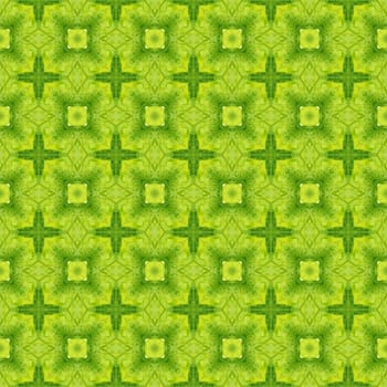 Textile ready favorable print, swimwear fabric, wallpaper, wrapping. Green superb boho chic summer design. Oriental arabesque hand drawn border. Arabesque hand drawn design.