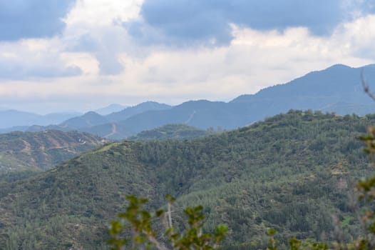 Troodos mountains, Cyprus. Agricultural fields on mountainous terrain 2