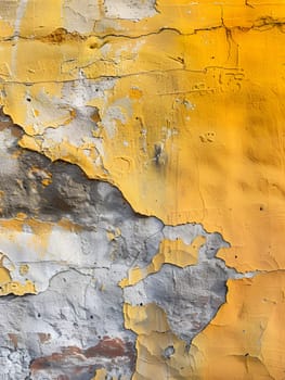 A detailed view of a wall displaying a blend of yellow and grey hues, resembling a geological phenomenon with a unique pattern reminiscent of bedrock formation