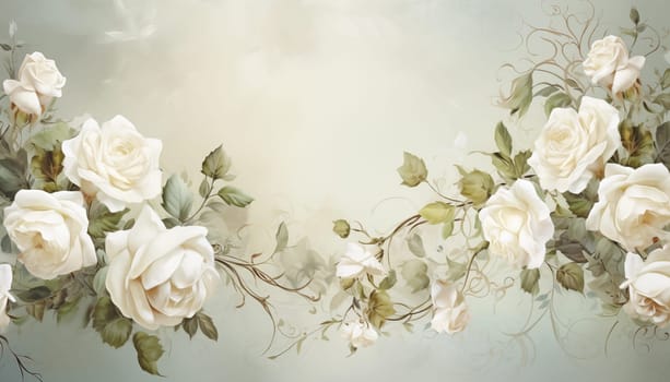 Background with white roses. High quality photo