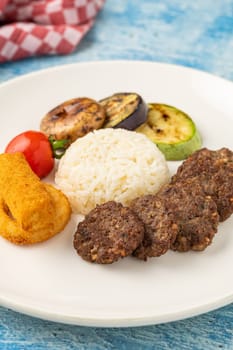 Turkish meatball traditional kofte. Spicy meatballs Kebab or Kebap