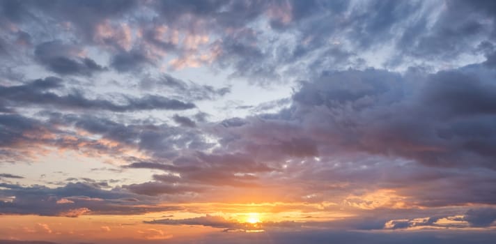 Beautiful dramatic scenic sunset sky background