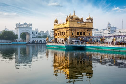 Sikh gurdwara Golden Temple (Harmandir Sahib). Holy place of Sikihism. Amritsar, Punjab, India