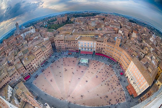 siena aerial view panorama cityscape in tuscany italy