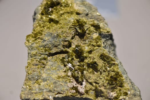 Epidote rock mineral stone macro