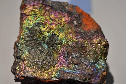 geothite rainbow metallic rock macro