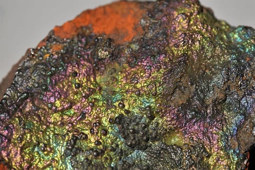 geothite rainbow metallic rock macro