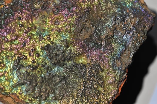 geothite rainbow metallic rock macro