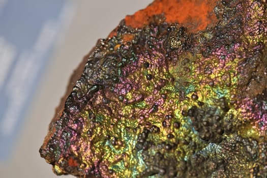 geothite rainbow metallic rock macro