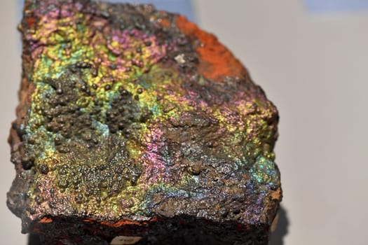 geothite rainbow metallic rock macro