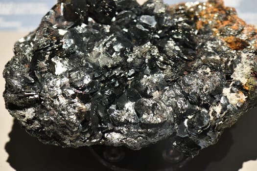 Hematite macro black rock detail