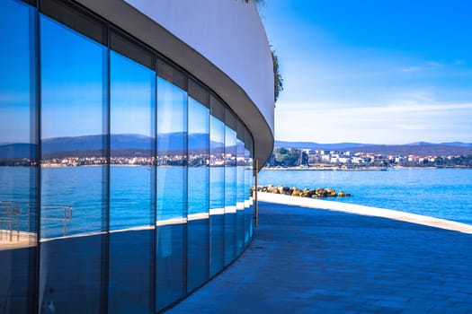 Malinska waterfront Duboak landmark walkway view, Island of Krk, Croatia