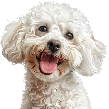 The Bichon Frise breed dog is isolated on a white background. Illustration.