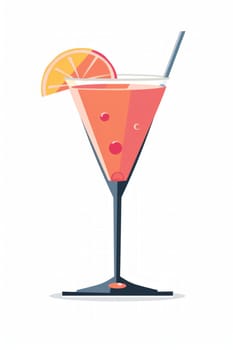 Cosmopolitan cocktail drink on white background.