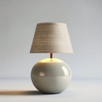 Stylish designer table lamp standing in the interior.