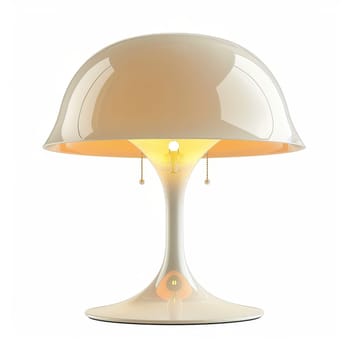 Stylish designer table lamp standing in the interior.