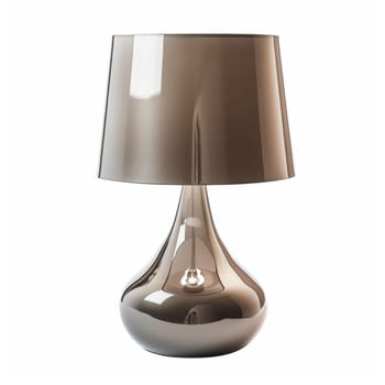 Stylish designer table lamp standing in the interior.