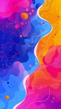 A vibrant and dynamic abstract background featuring numerous swirls and bubbles in various sizes and colors - Generative AI