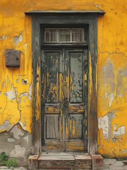 A weathered wooden door in a historic building, evoking stories of the past.