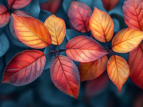 Close-up of multi-colored autumn foliage, representing change and natural beauty.