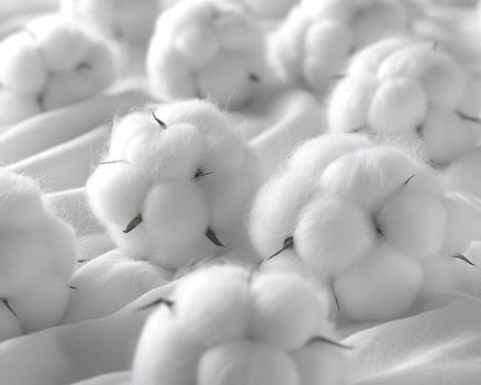 Close-up of fluffy cotton balls, suitable for soft and natural backgrounds.