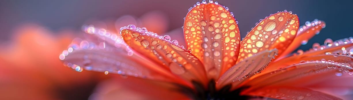 Delicate flower petals close-up with dew, for beauty and nature-inspired projects.