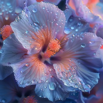 Delicate flower petals close-up with dew, for beauty and nature-inspired projects.