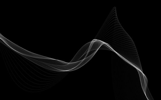 Dark abstract background with a glowing abstract waves, abstract background