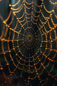 Close-up of a spider's intricate web, representing detail and design in nature.