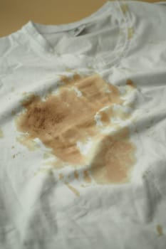 spilled coffee on a white shirt.