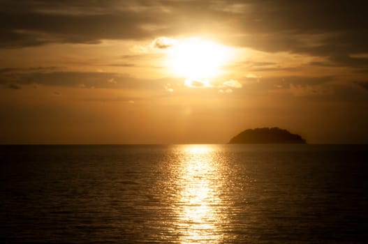 Beautiful evening view of beach. Beach in Borneo, Malaysia