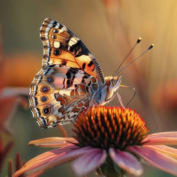 A vibrant butterfly delicately perched on a colorful flower, showcasing the beauty of nature up close.